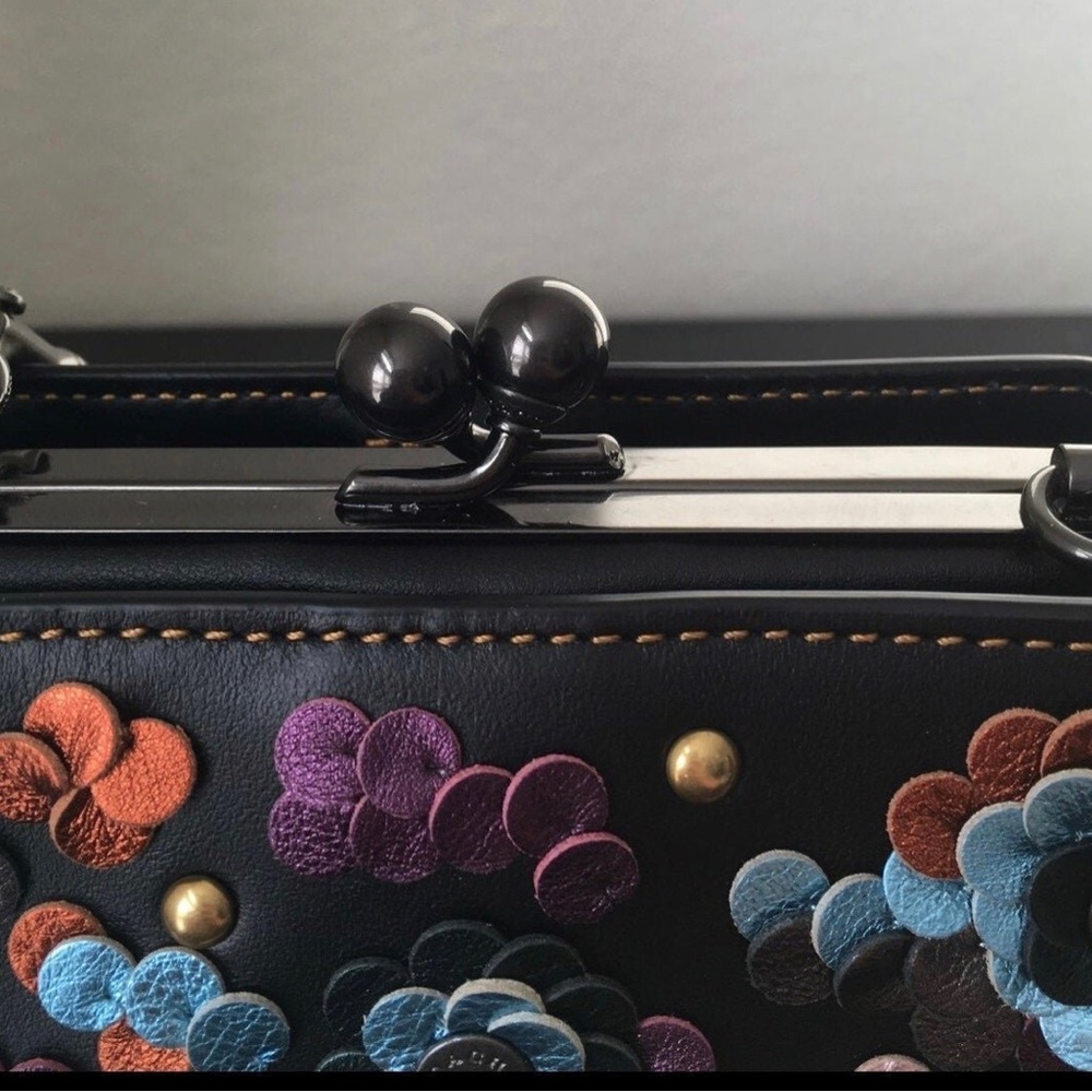 Coach Rare Multicolor Floral Embellished Clutch - Picture 2 of 8